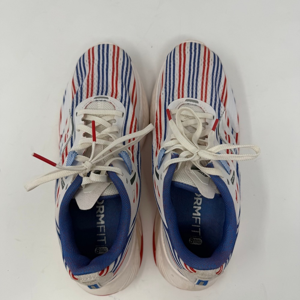 Saucony Women's Ride 15 Banner Running Shoe White Red Blue Striped Women Size 7